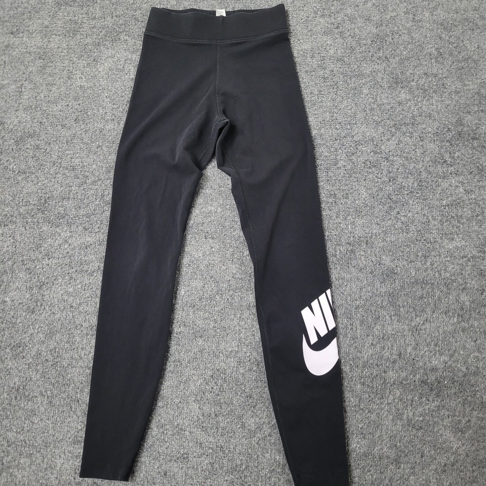 Nike Leggings Womens Size XS Black Graphic Logo Athletic Stretch Yoga Gym Pants